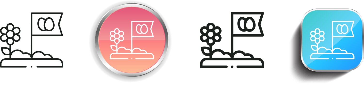 Egg hunt icon thin linear regular and button vector image