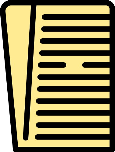 Simple yellow notepad is open and ready vector image
