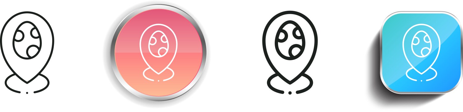 Egg hunt icon thin linear regular and button vector image