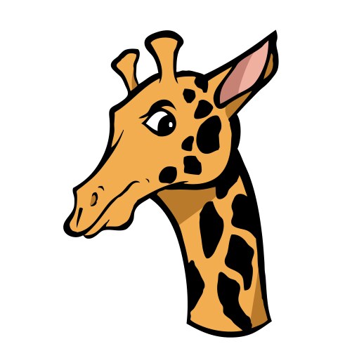Giraffe head isolated on white african animal Vector Image