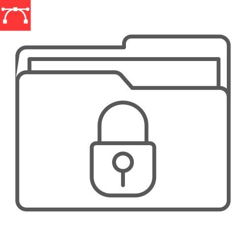 Security file folder line icon vector image