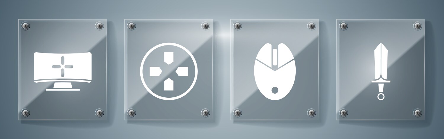 Set sword for game computer mouse gaming gamepad vector image