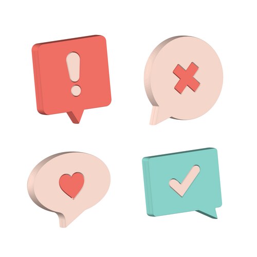 realistic 3d speech bubbles set chat message vector