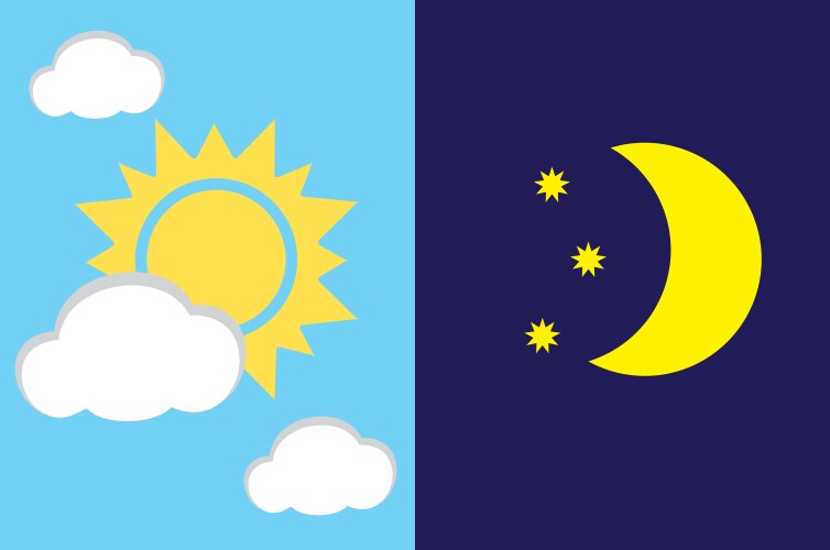 Day and Night Celestial Scene Vector Image