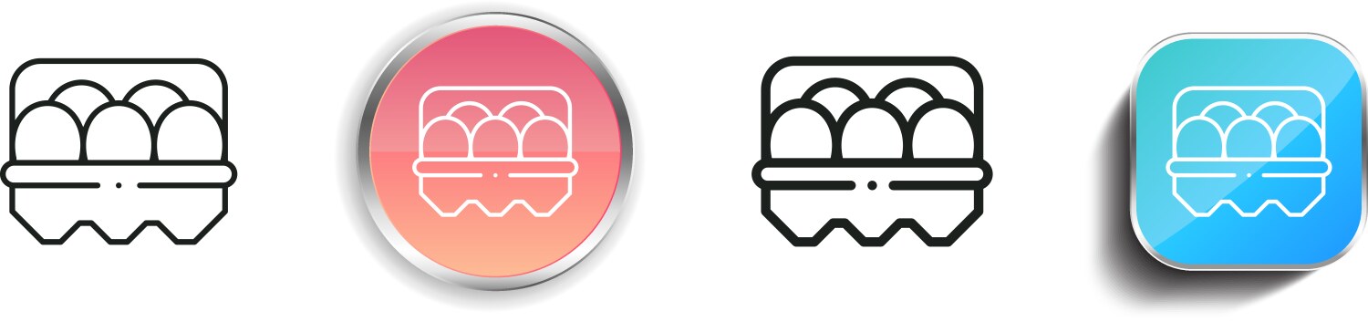 Egg icon thin linear regular and button style vector image