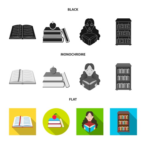 Isolated object library and textbook logo set – Royalty-Free Vector ...