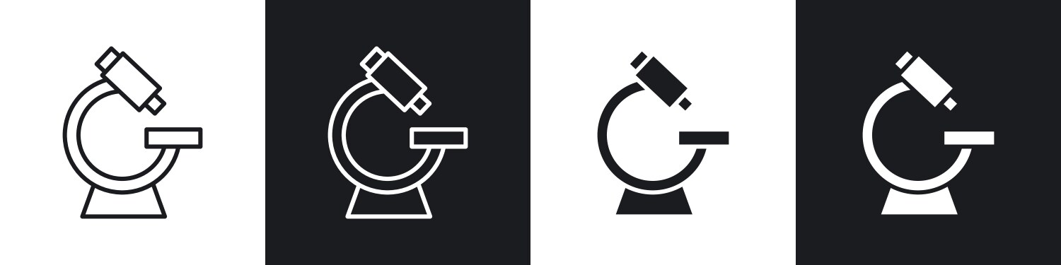 Microscope vecor icon set Royalty Free Vector Image