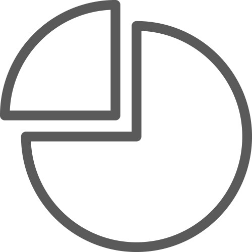 Pie Chart with Segment Line Icon vector image