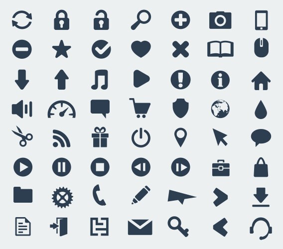 Web and application icons set vector image