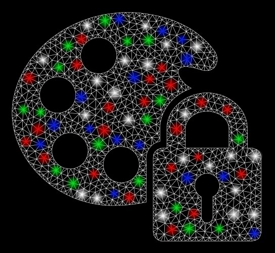 Bright mesh 2d lock palette with flash spots vector image