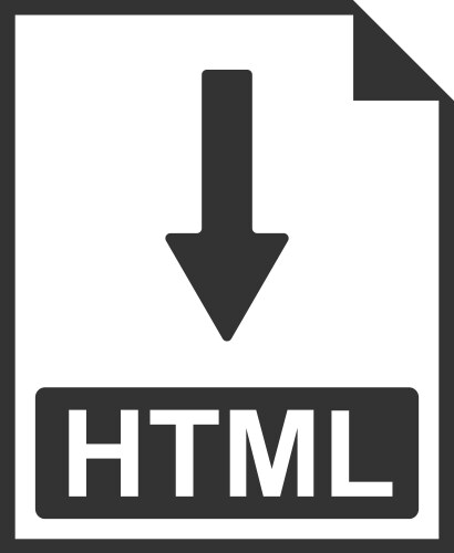 Html file document icon download button vector image