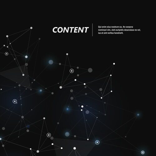 Abstract polygonal with connecting dots and lines vector image