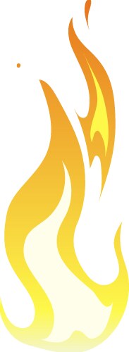 Flame decal yellow fire symbol blaze sign Vector Image