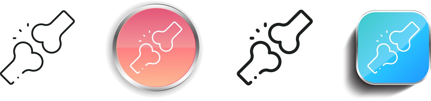 Fracture icon thin linear regular and button vector image