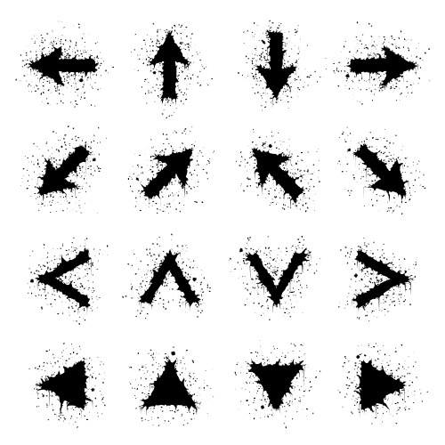 Grunge arrows with a brushed or painted effect Vector Image