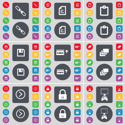 Link text file survey floppy cassette gallery vector image