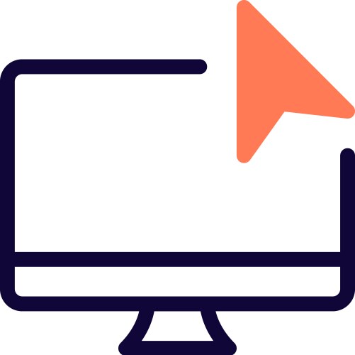 On-screen pointer controlled by desktop input vector image