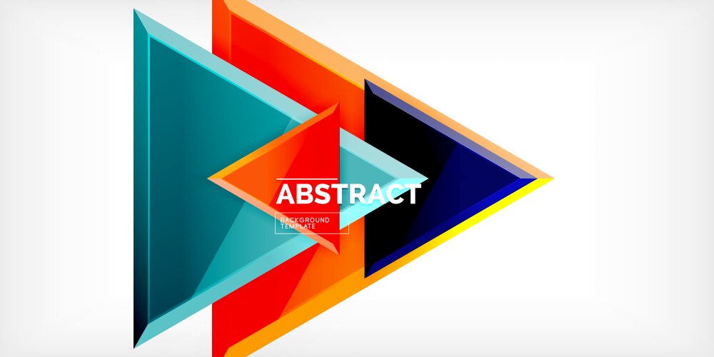 Abstract background - colorful triangles with 3d vector image