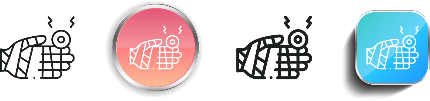 Fracture icon thin linear regular and button vector image