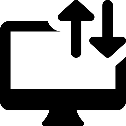 Using a desktop for transferring data vektorbild