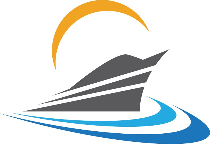 Marine Ship Logo Template Vector Image