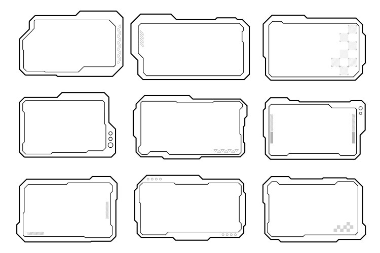 Hud frames user interface elements design modern vector image