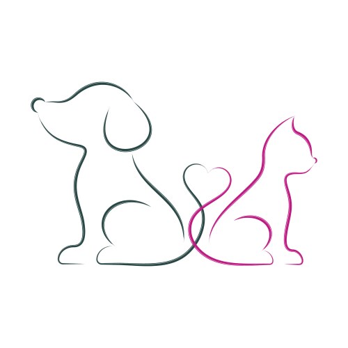Minimalist Pet Duo Vector Image
