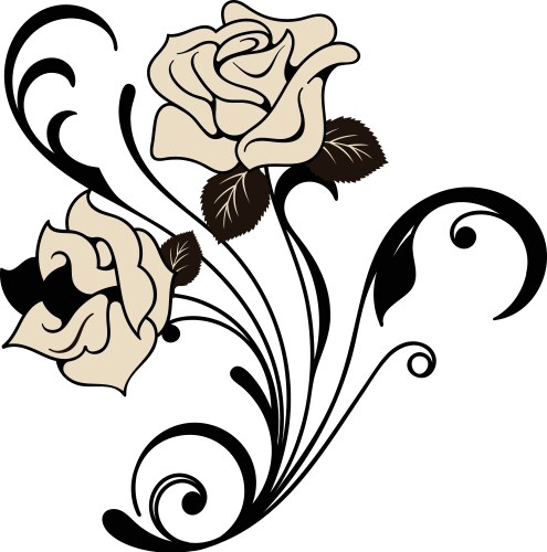 Elegant Rose Flower Logo Royalty Free Vector Image