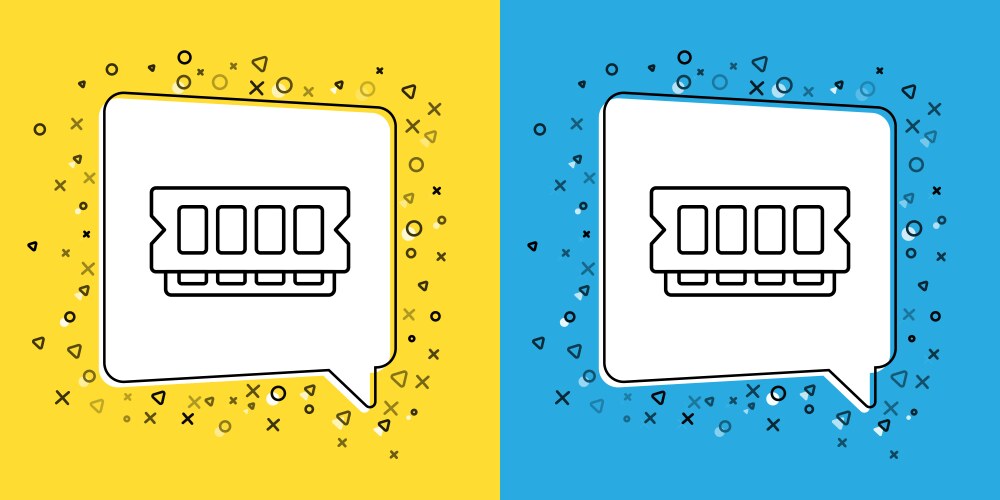 Set line ram random access memory icon isolated vector image