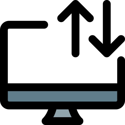 Using a desktop for transferring data vektorbild