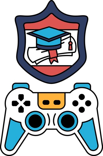 A black and white drawing of video game Vector Image