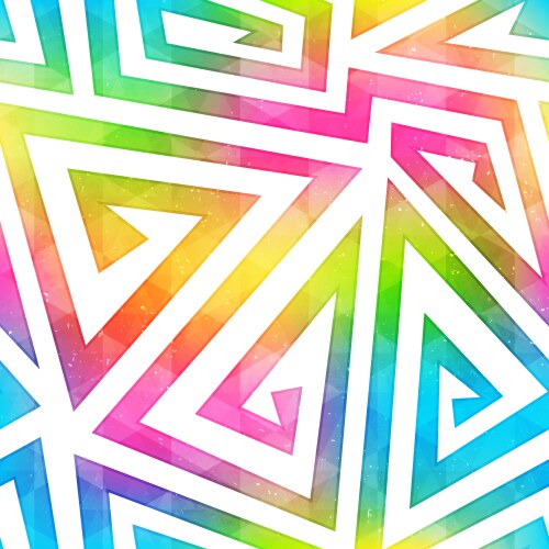 Rainbow triangle seamless pattern Royalty Free Vector Image