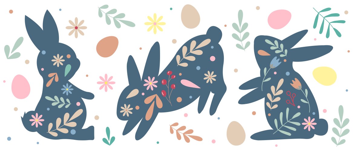 Cute easter bunny happy Royalty Free Vector Image