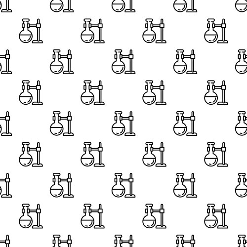 Round flask on stand pattern seamless vector image