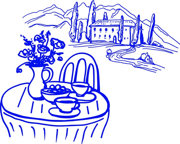 Tuscan Morning Still Life Vector Image