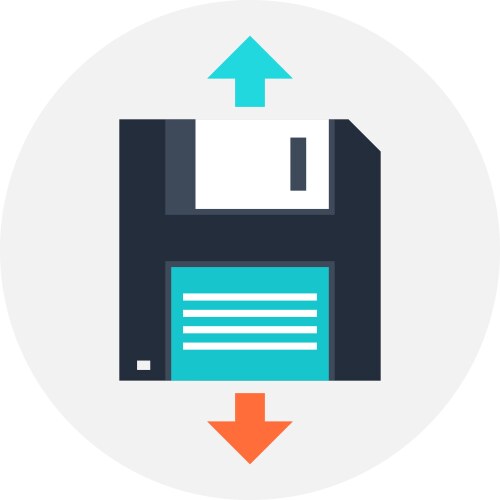 Backup flat web icon vector image
