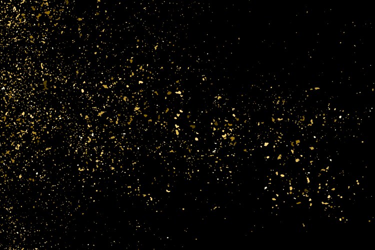 Gold glitter particles black background christmas Vector Image
