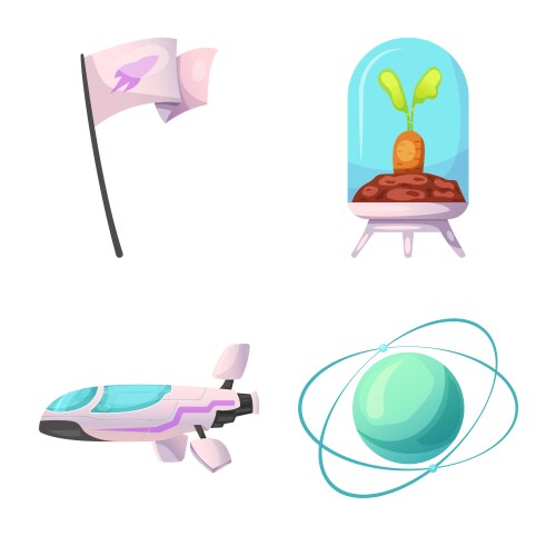 Isolated object of mars and space sign set vector image