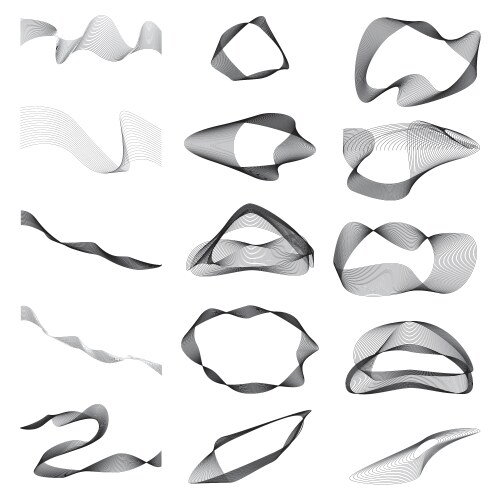 Abstract linear background design elements set vector image
