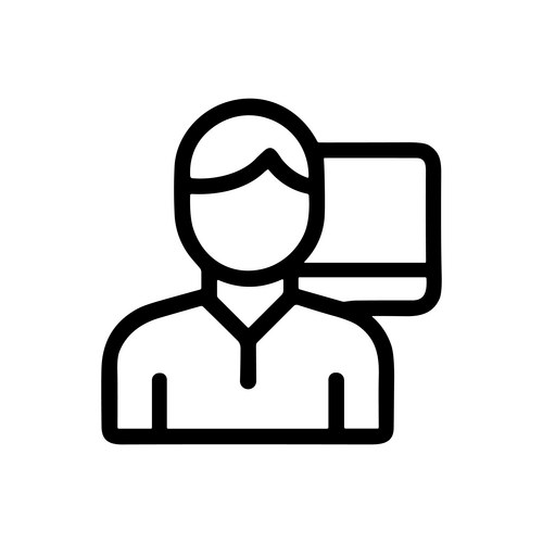 Person work computer icon Vector Images & Graphics for Commercial Use ...