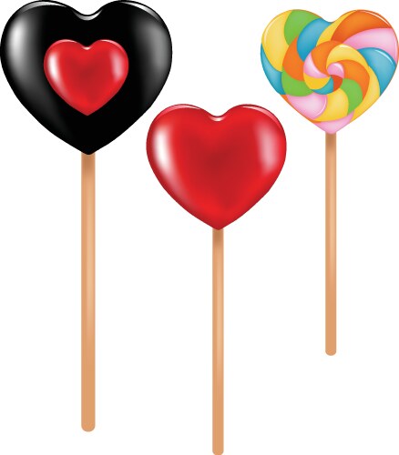 Lollipop set of three candies Royalty Free Vector Image