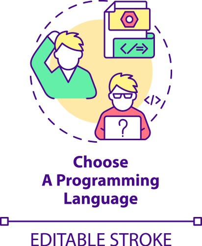 Choose a programming language concept icon vector image