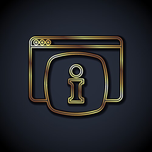 Gold line computer monitor with text faq vector image