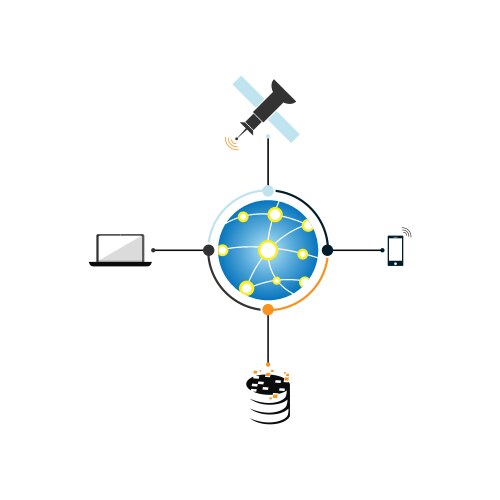 Computer internet networking wide area network vector image