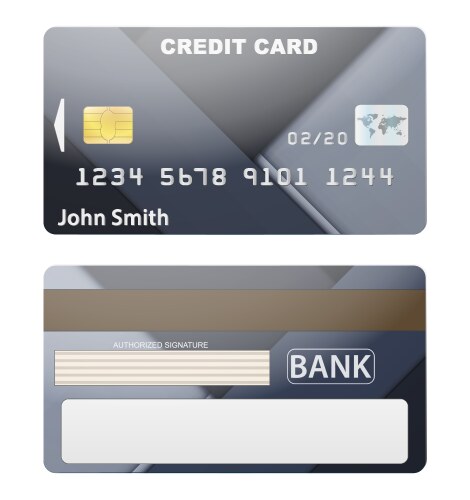 Plastic credit card with nfc chip Royalty Free Vector Image