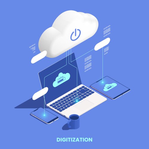Iot isometric composition Royalty Free Vector Image