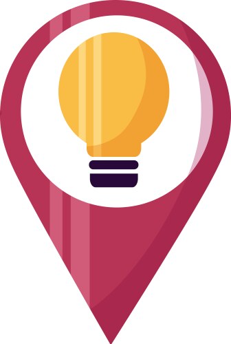 Navigation pointer light bulb vector image