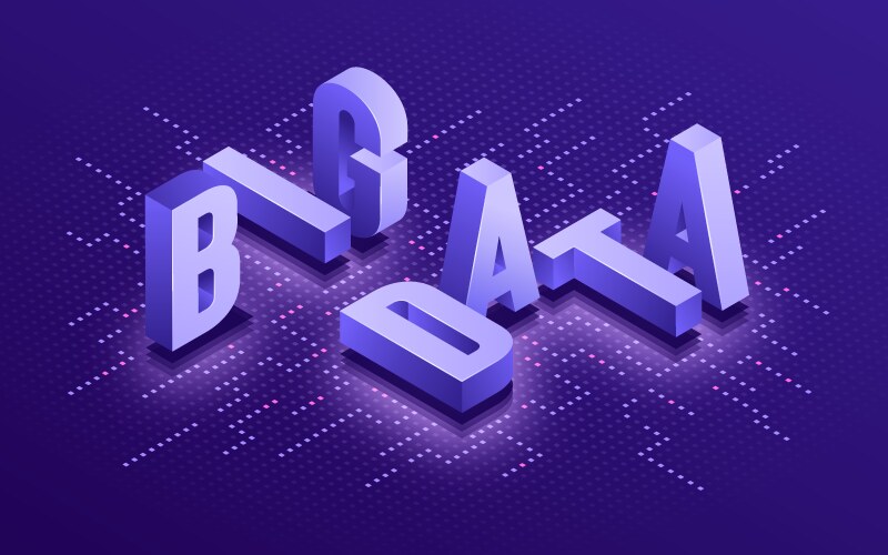 Big Data Isometric Technology Vector Image