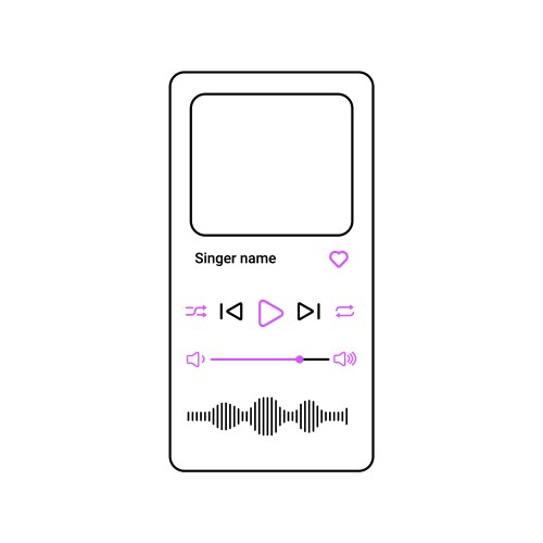 Gradient player with colorful controls vector image