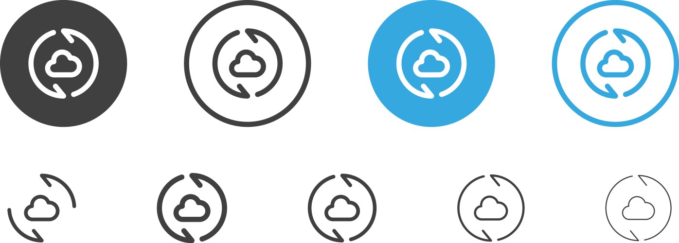 Cloud sync icon data storage refresh with arrows vektorbild